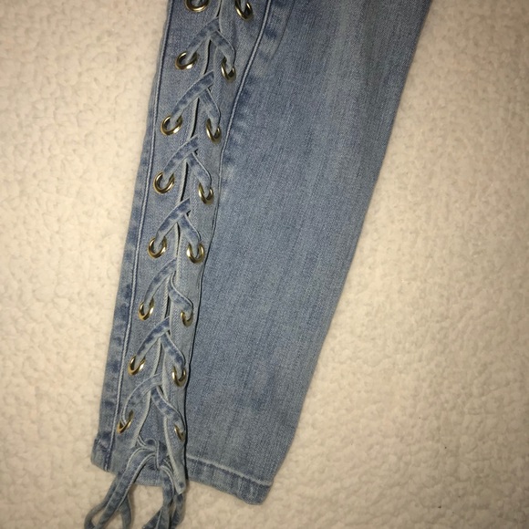 Michael Kors Lace Up grommet jeans - Picture 4 of 6